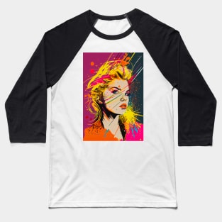 Modern woman in pop-art style portait Baseball T-Shirt